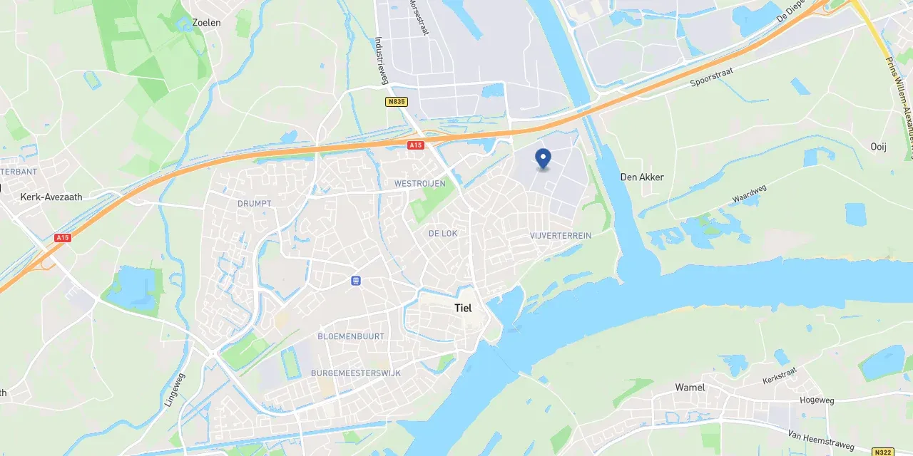 Map showing By Shakir showroom location in Tiel, the Netherlands